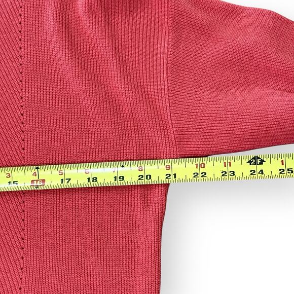 Talbots Womens Large Cashmere Blend Tunic Sweater Coral Lightweight Boat Neck - Picture 7 of 8